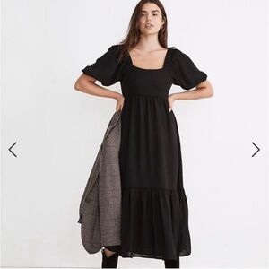Madewell Crinkle Tie-Back Midi Dress, size 6